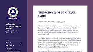 
                            8. THE SCHOOL OF DISCIPLES (SOD) - Redeemed Christian Church Of ...