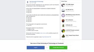 
                            6. The second semester registrations for... - Vaal University of ... - Facebook