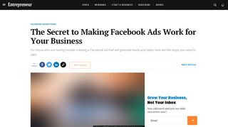 
                            7. The Secret to Making Facebook Ads Work for Your ... - Entrepreneur