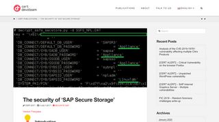 
                            6. The security of 'SAP Secure Storage' | CERT Devoteam