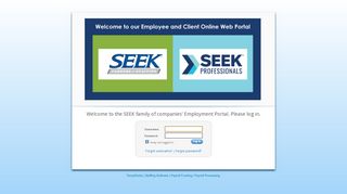 
                            6. the SEEK family of companies' Employment Portal. Please log in.