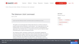 
                            3. The Selenium 'click' command | Sauce Labs