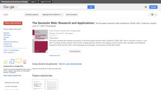 
                            9. The Semantic Web: Research and Applications: 4th European Semantic ... - Risultati da Google Libri