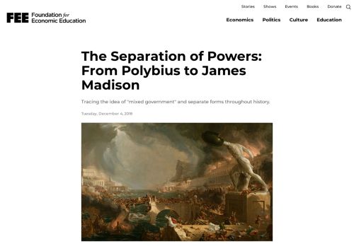 
                            10. The Separation of Powers: From Polybius to James Madison