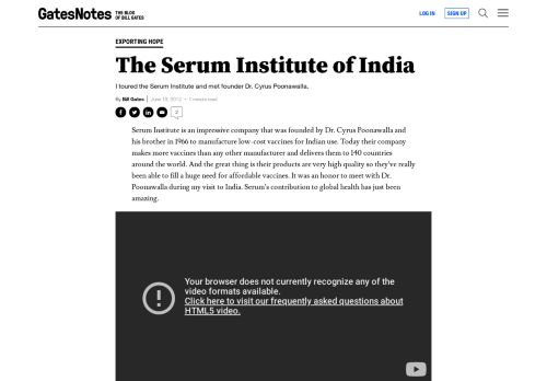 
                            12. The Serum Institute Of India | Bill Gates - Gates Notes