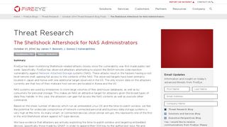 
                            13. The Shellshock Aftershock for NAS Administrators - FireEye