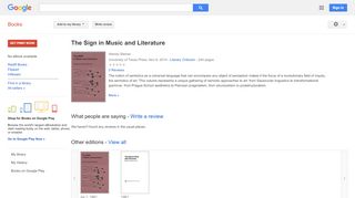
                            10. The Sign in Music and Literature - Google बुक के परिणाम