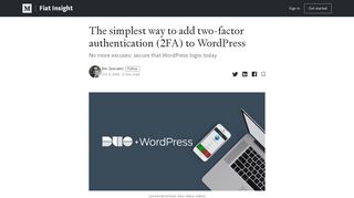 
                            6. The Simplest Way to add Two-Factor Authentication to WordPress