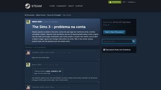 
                            11. The Sims 3 - problema na conta :: Fórum em Português - Steam Community