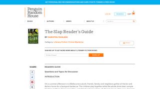 
                            10. The Slap by Christos Tsiolkas - Reading Guide ...