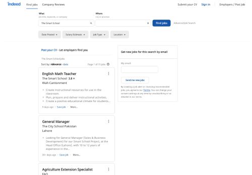 
                            12. The Smart School Jobs - February 2019 | Indeed.com.pk