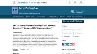 
                            8. The Social Behavior of Chimpanzees and Bonobos: Empirical ...