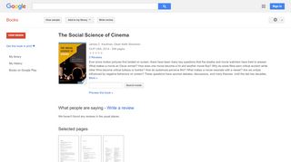 
                            10. The Social Science of Cinema - Google বই ফলাফল