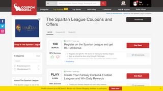 
                            11. The Spartan League Coupons & Offers, February ... - CouponDunia