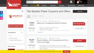 
                            8. The Spartan Poker Coupons & Offers, February 2019 ... - CouponDunia