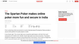 
                            7. The Spartan Poker makes online poker more fun and secure in India