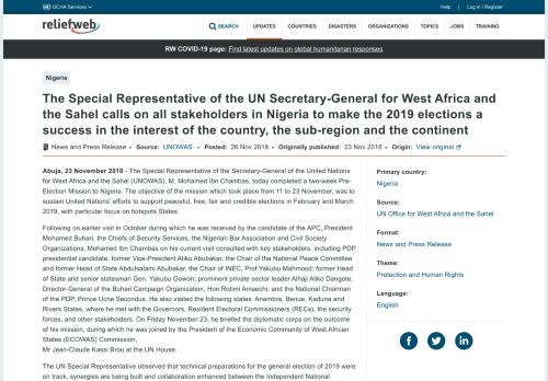 
                            12. The Special Representative of the UN Secretary-General for West ...