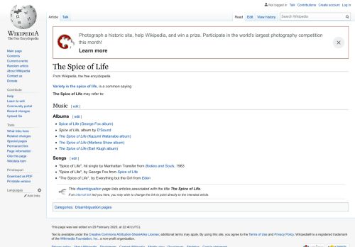 
                            6. The Spice of Life - Wikipedia