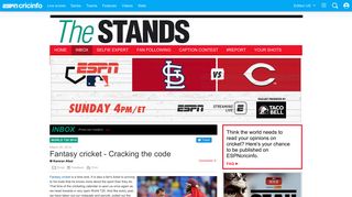 
                            3. The Stands : Fantasy cricket - Cracking the code | ESPNcricinfo.com