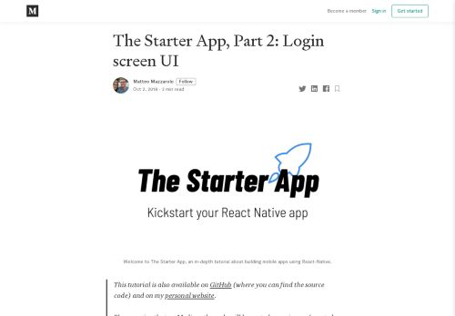 
                            11. The Starter App, Part 2: Login screen UI – Matteo Mazzarolo – Medium