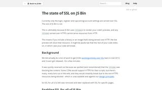
                            11. The state of SSL on JS Bin