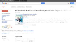 
                            9. The Status of Student Involvement in University Governance in Kenya: ...