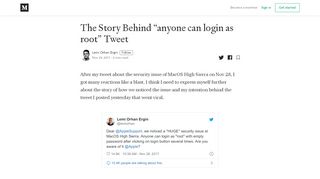 
                            12. The Story Behind “anyone can login as root” Tweet – Lemi Orhan ...