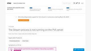 
                            2. The Stream process is not running on the PVS server