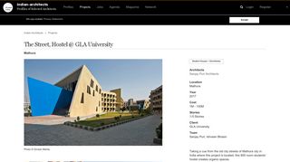 
                            12. The Street, Hostel @ GLA University Sanjay Puri Architects