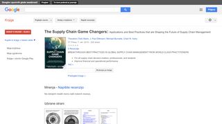 
                            11. The Supply Chain Game Changers: Applications and Best Practices ... - Rezultati Googlovega iskanja knjig