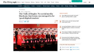 
                            8. The Talk of Rugby: No social media blackout, but Lions encouraged to ...