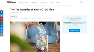 
                            6. The Tax Benefits of Your 401(k) Plan - TurboTax Tax Tips & Videos