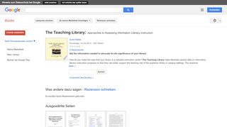
                            6. The Teaching Library: Approaches to Assessing Information Literacy ...