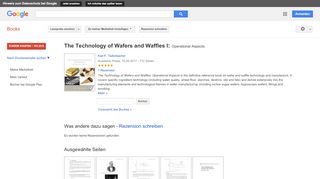 
                            13. The Technology of Wafers and Waffles I: Operational Aspects