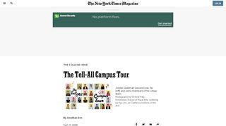
                            4. The Tell-All Campus Tour - The New York Times
