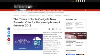 
                            6. The Times of India Gadgets Now Awards - Vote for the smartphone ...