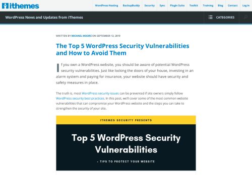 
                            10. The Top 5 WordPress Security Vulnerabilities - iThemes