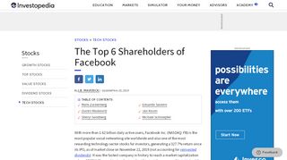 
                            4. The Top 6 Shareholders of Facebook - Investopedia