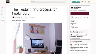 
                            8. The Toptal hiring process for freelancers - DEV Community