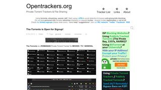 
                            8. The-Torrents is Open for Signup! - Private Torrent ... - Opentrackers.org