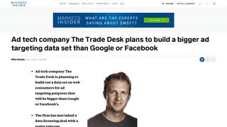 
                            10. The Trade Desk plans to build a bigger data set than Google ...