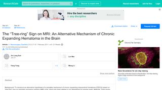 
                            9. The “Tree-ring” Sign on MRI: An Alternative Mechanism of Chronic ...