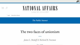 
                            10. The two faces of unionism | National Affairs