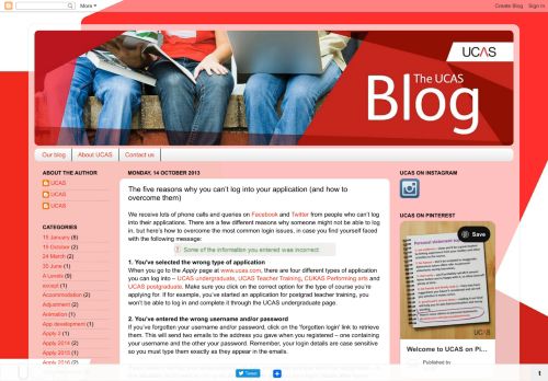 
                            11. The UCAS Blog: The five reasons why you can't log into your ...