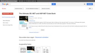 
                            12. The Ultimate VB .NET and ASP.NET Code Book - Google Books-Ergebnisseite