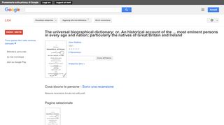 
                            7. The universal biographical dictionary; or, An historical account ... - Risultati da Google Libri