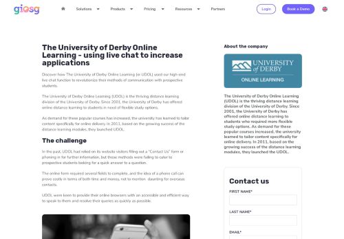 
                            12. The University of Derby Online Learning - using live chat to ...