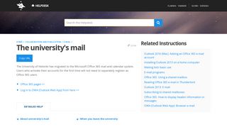 
                            3. The university's mail | Helpdesk