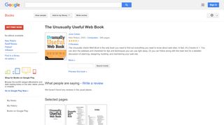 
                            5. The Unusually Useful Web Book