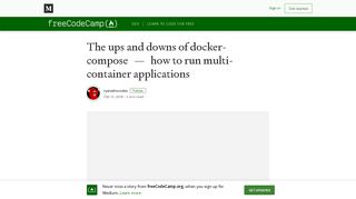 
                            6. The ups and downs of docker-compose — how to run multi-container ...